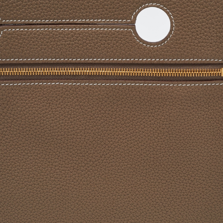 Pre Owned Hermes Etoupe Togo Leather Backpocket Pouch