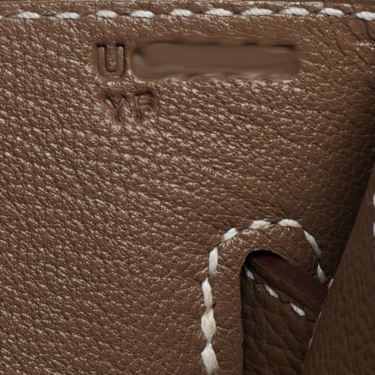 Pre Owned Hermès Etoupe Togo Leather Kelly Depeches 25 Pouch