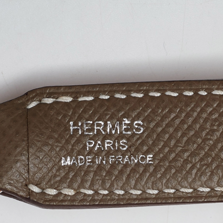 Pre Owned Hermès Etoupe Togo Leather Kelly Depeches 25 Pouch