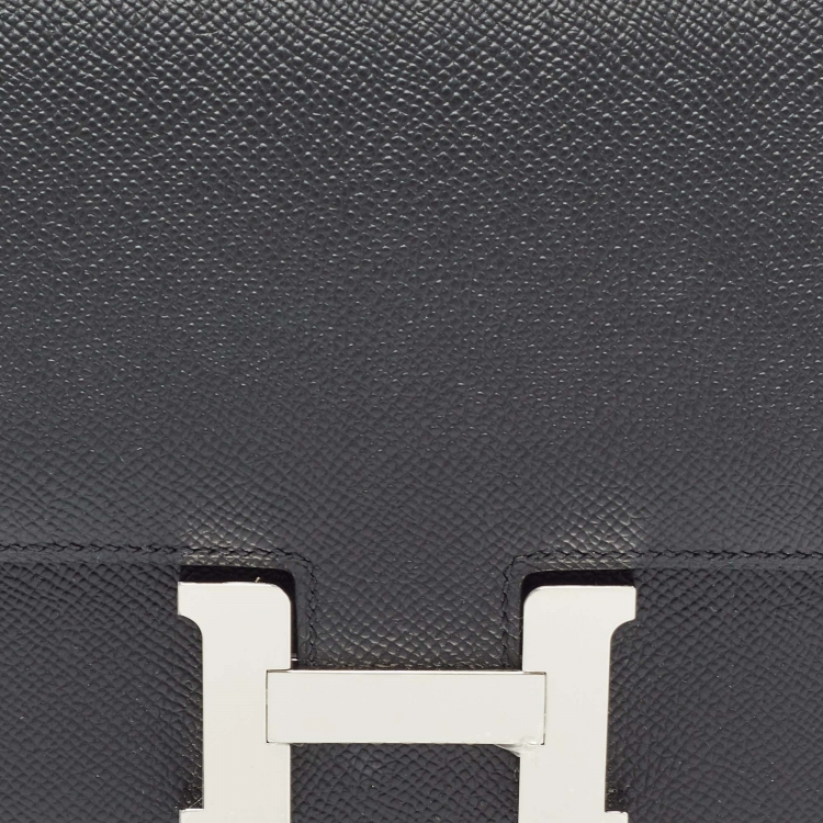 Pre Owned Hermès Black Epsom Leather Palladium Finish Constance III Mini Bag