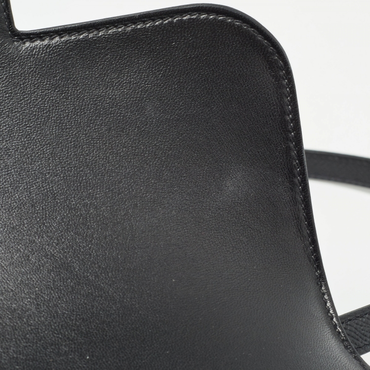 Pre Owned Hermès Black Epsom Leather Palladium Finish Constance III Mini Bag