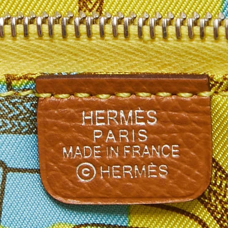 Pre Owned Hermes Gold Epsom Leather Silk'In Classique Long Wallet