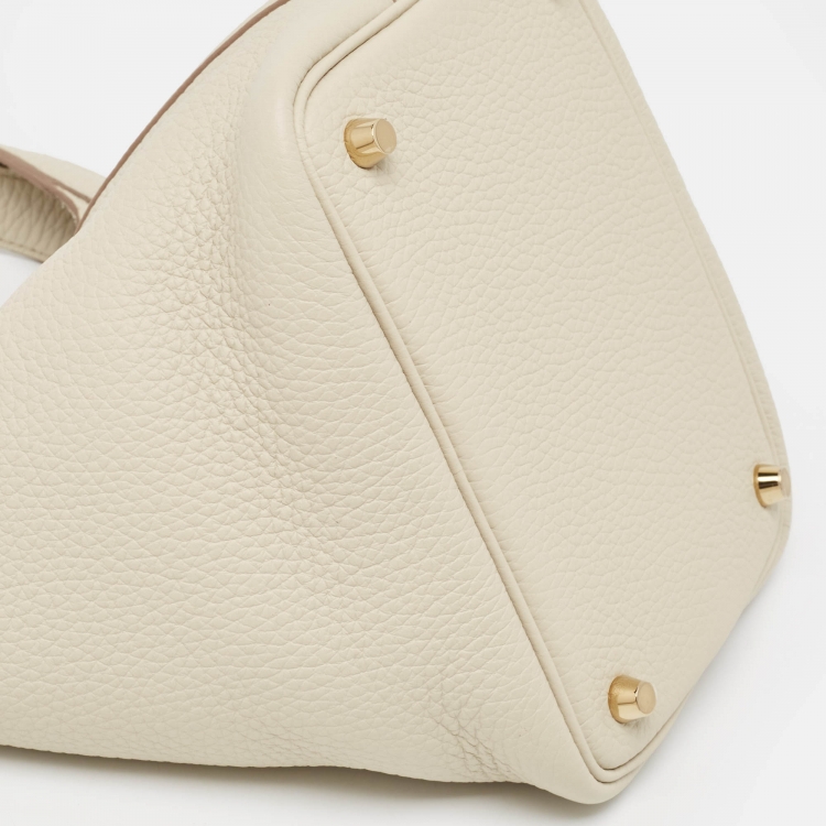 Pre Owned Hermès Gris Neve Taurillon Clemence Leather Picotin Lock 18 Bag