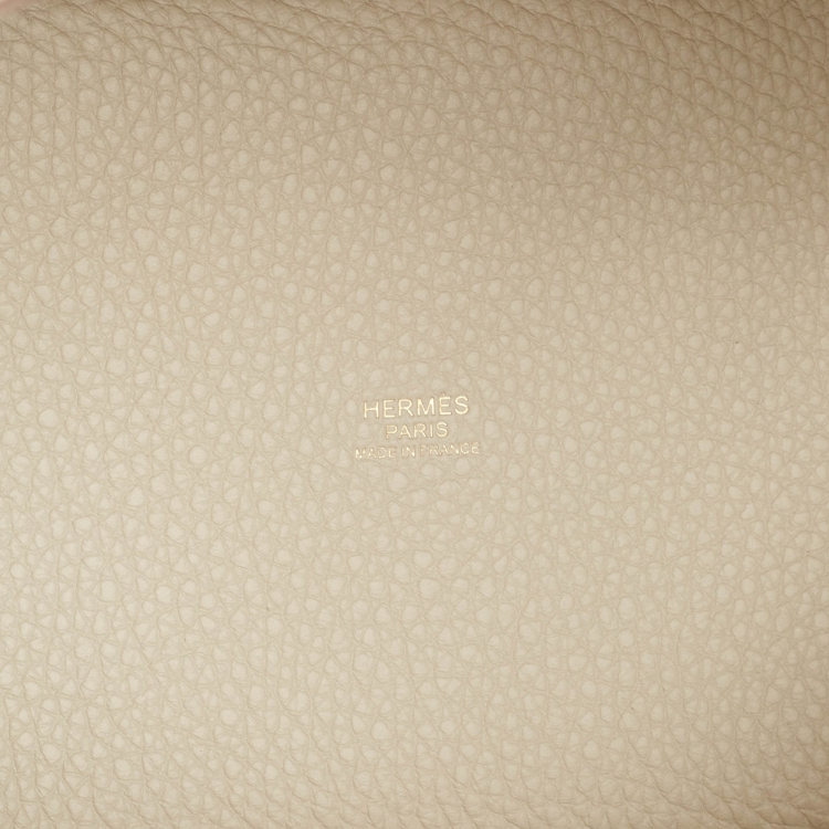 Pre Owned Hermès Gris Neve Taurillon Clemence Leather Picotin Lock 18 Bag