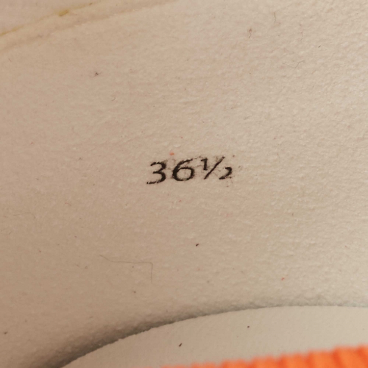 Pre Owned Hermes White Knit Fabric Flex Sneakers Size 36.5