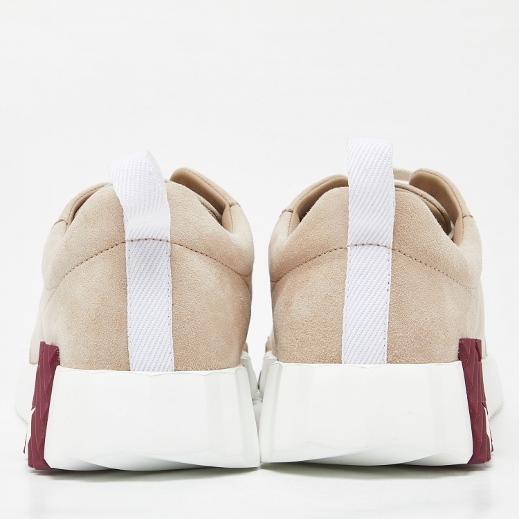 Pre Owned Hermes Beige Suede Bouncing Sneakers Size 38.5
