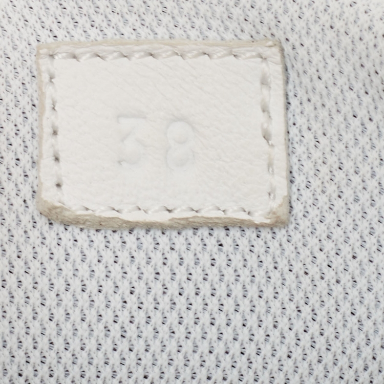 Pre Owned Hermes White/Grey Suede and Mesh Bouncing Sneakers Size 38