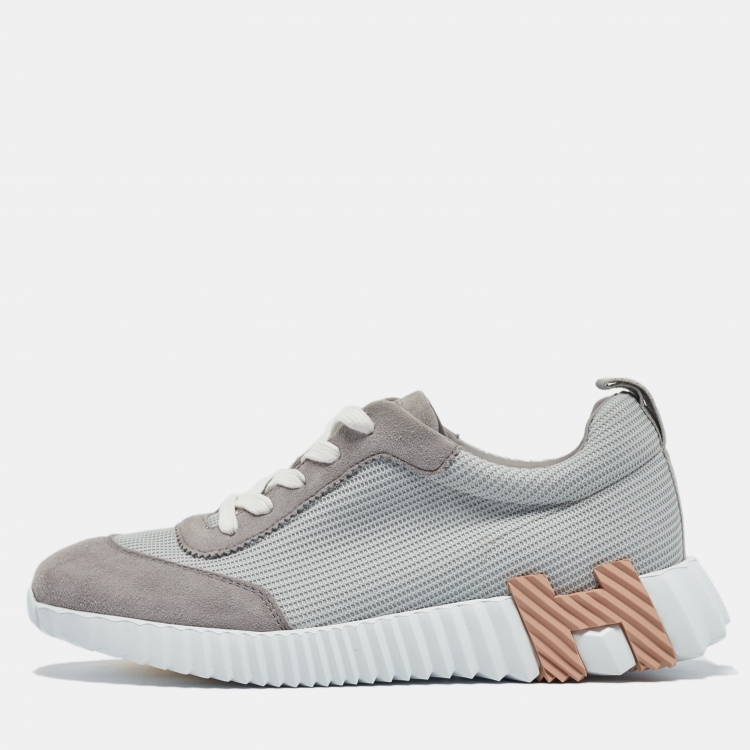 Hermes Grey Mesh and Suede Bouncing Sneakers Size 38 Hermes Hermes Grey Mesh and Suede Bouncing Sneakers Size 38 Hermes