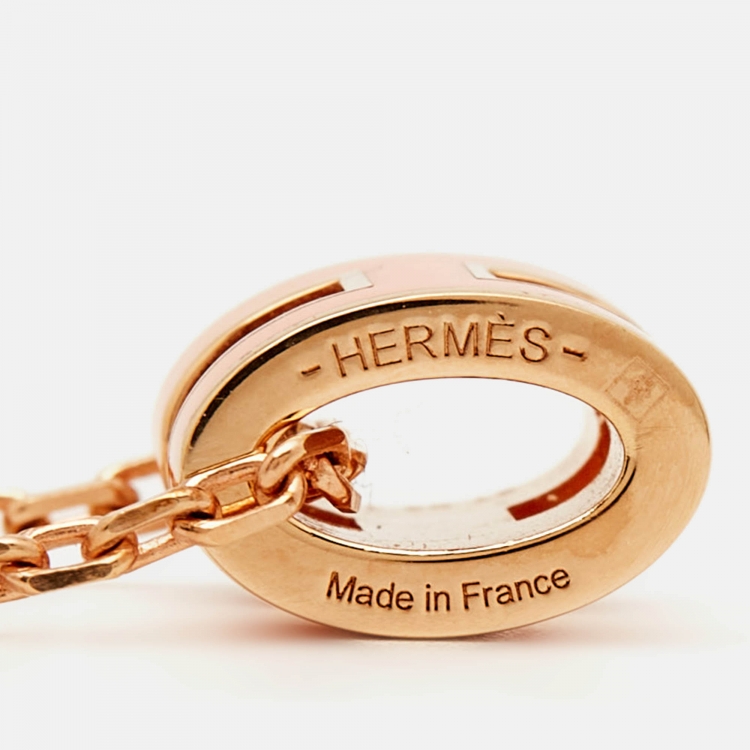 مملوكة مسبقًا Hermes Mini Pop H Enamel Gold Tone Necklace