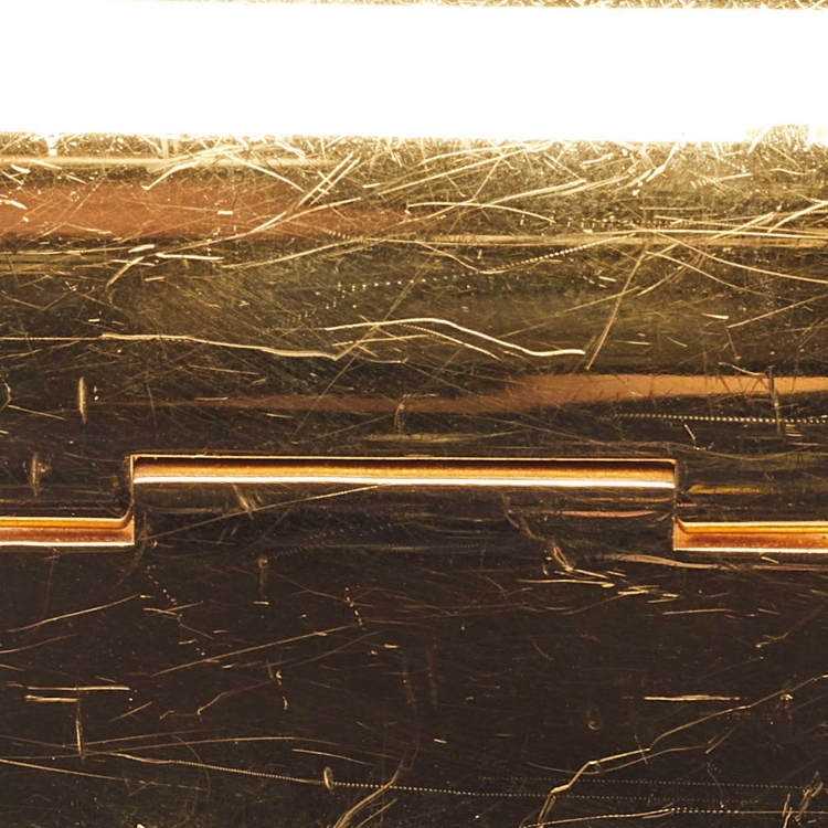 Pre Owned Hermes Clic Clac H Red Enamel Gold Plated Extra Wide Bracelet