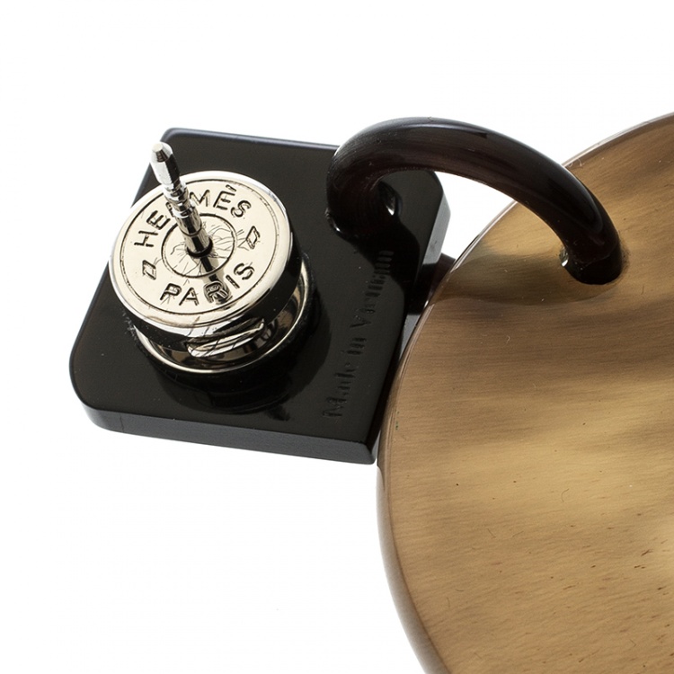 Pre Owned Hermes Isthme Lacquered Buffalo Horn Drop Earrings