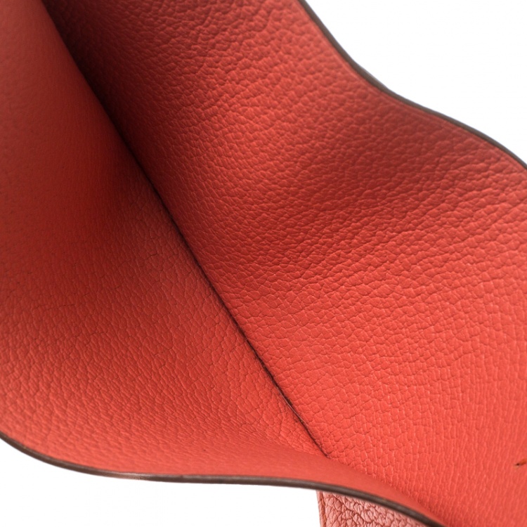 Pre Owned Hermes Sanguine Orange Leather Phone Case