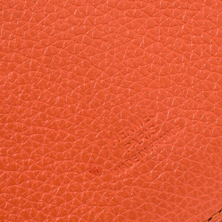 Pre Owned Hermes Sanguine Orange Leather Phone Case