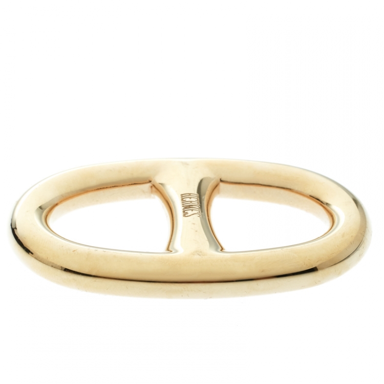 Hermes Scarf Ring Chaine D'Ancre Gold Tone w Box – Carre de Paris