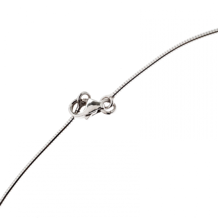 Pre Owned Hermes Pop H Black Lacquer Palladium Plated Pendant 