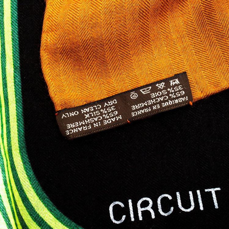 Pre Owned Hermes Multicolor Printed Silk and Cashmere Circuit 24 Fabourg Shawl 