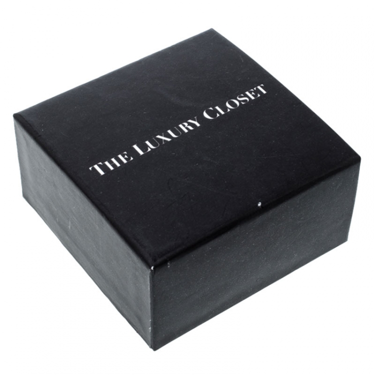 Pre Owned Hermes Clic H Blue Enamel Gold Plated Narrow Bracelet PM