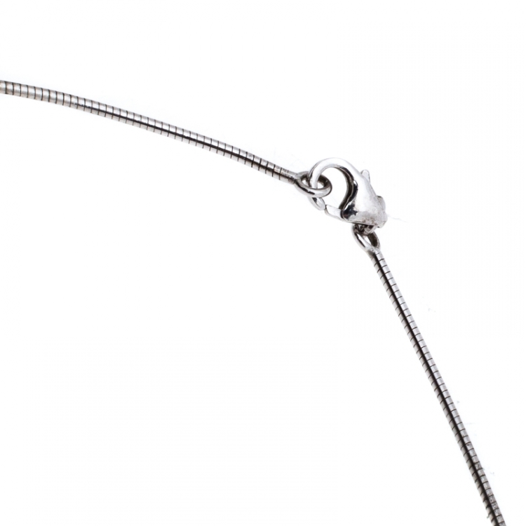 Pre Owned  Hermes Pop H Red Lacquer Palladium Plated Pendant 