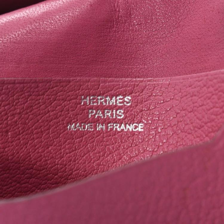 مملوكة مسبقًا Hermes Pink Ostrich Leather Bearn Card Holder