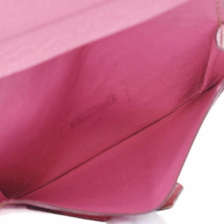 مملوكة مسبقًا Hermes Pink Ostrich Leather Bearn Card Holder