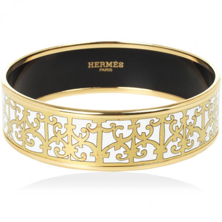 Hermes Womens Enamel Bracelet Black / Gold – Luxe Collective