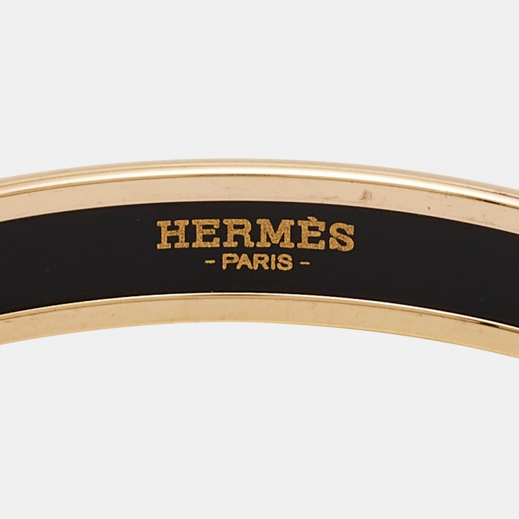 Pre Owned Hermes Brides De Gala Enamel Gold Tone Bangle Bracelet