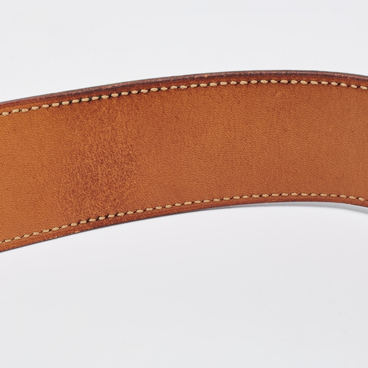 Pre Owned Hermes Vert Bengal Courchevel Leather Kelly adjustable Belt 70CM