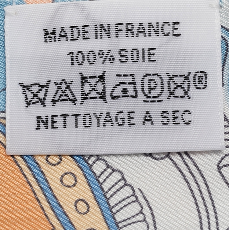Pre Owned Hermes Multicolor Print Silk Sur Mon Nuage Twilly 