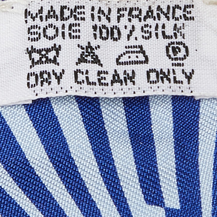 مملوكة مسبقًا Hermes Blue Op H Silk Twilly Scarf