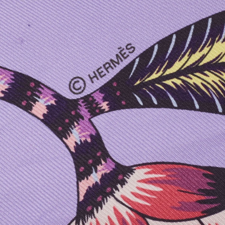 Pre Owned Hermès Purple Silk Savana Dance Twilly