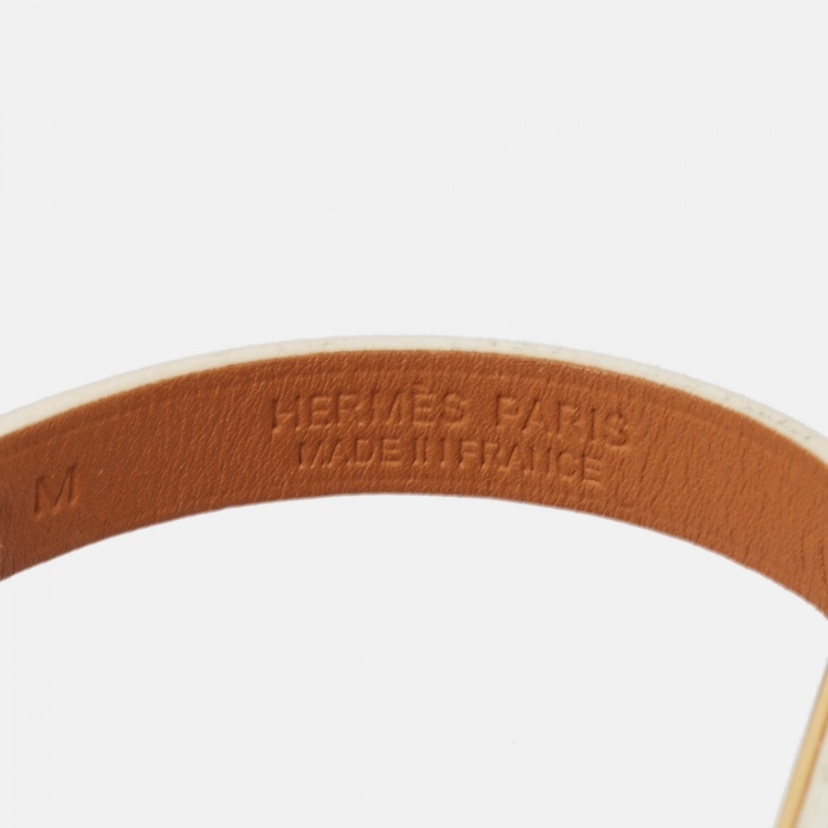 Pre Owned Hermès  Micro Kelly White Leather Bracelet M