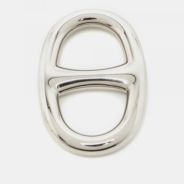Pre Owned Hermès Chaine d'Ancre Silver Tone Scarf Ring