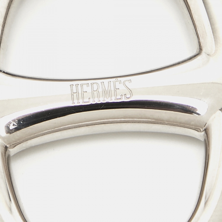 Pre Owned Hermès Chaine d'Ancre Silver Tone Scarf Ring