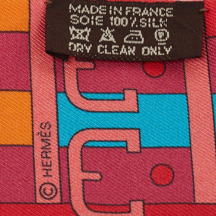 Pre Owned Hermes Multicolor Print Silk Rocabar Twilly