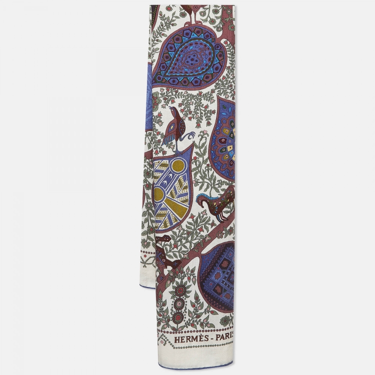 Pre Owned Hermes Multicolor Silk and Cashmere L'Arbre de Vie Scarf