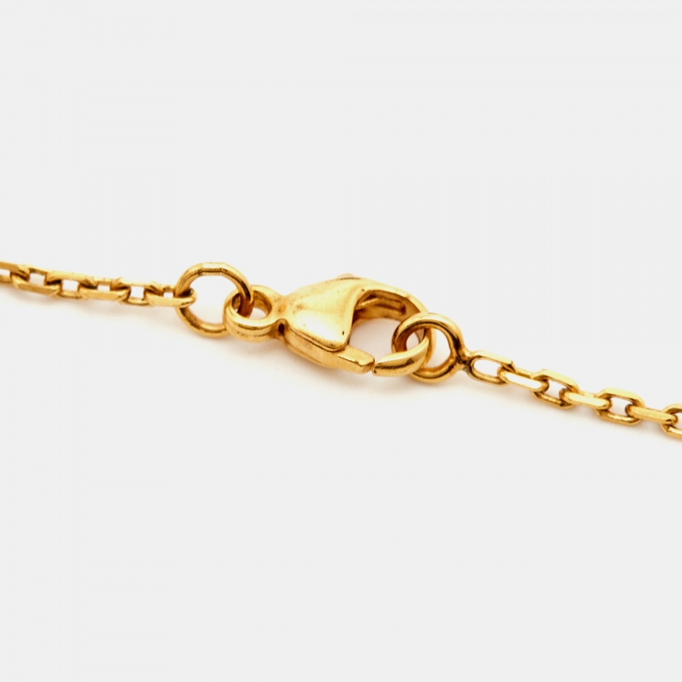 Pre Owned Hermès Pop H Enamel Gold Plated Pendant Necklace