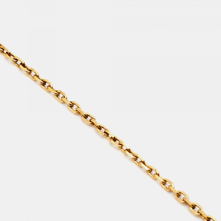 Pre Owned Hermès Pop H Enamel Gold Plated Pendant Necklace