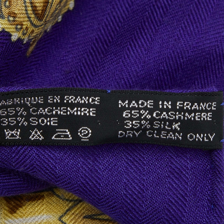 Pre Owned Hermès Blue/Purple Cavalcadour Cashmere & Silk Shawl
