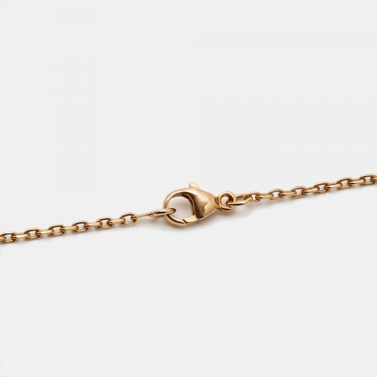 Pre Owned Hermes Pop H Enamel Gold Plated Necklace