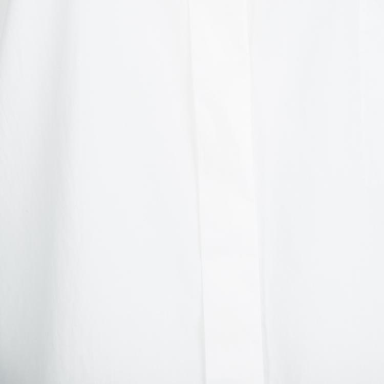 Pre Owned Hermes White Cotton Long Sleeve Button Front Shirt M