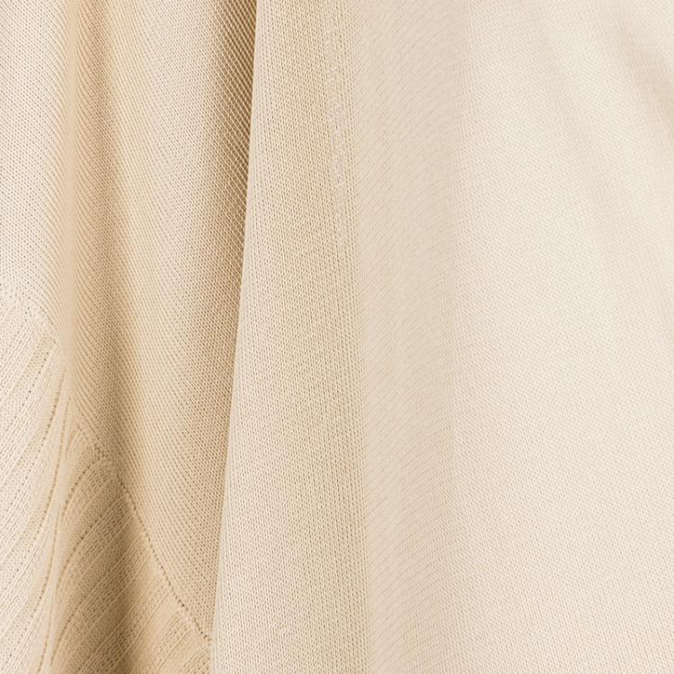 Pre Owned Hermes Beige Knit Open Side Detail Oversized Top L