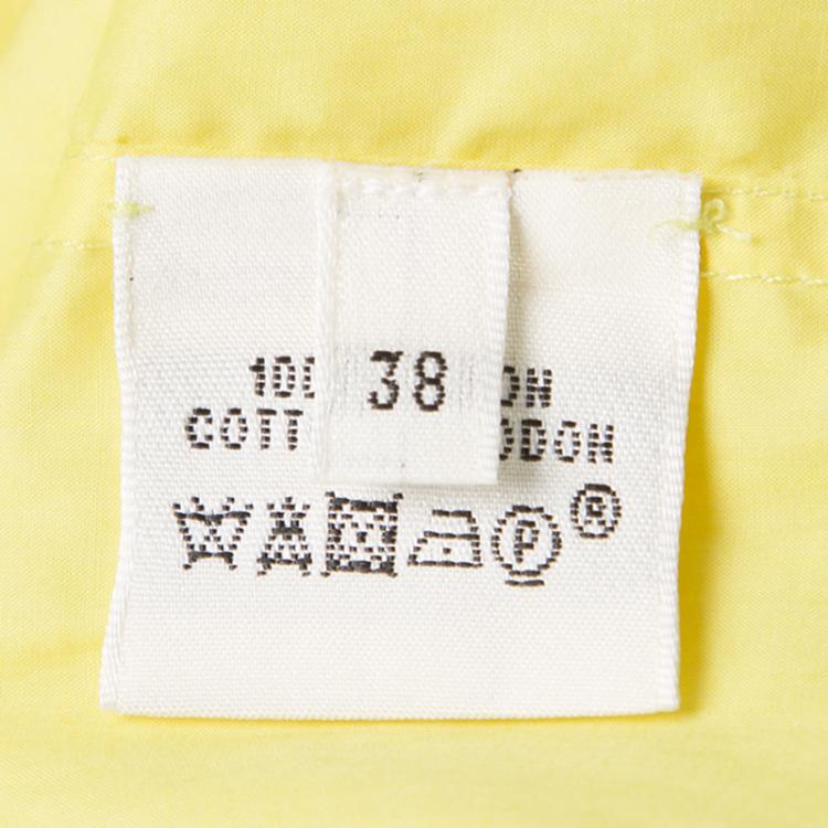 Pre Owned Hermes Yellow Cotton Long Sleeve Button Front Shirt M