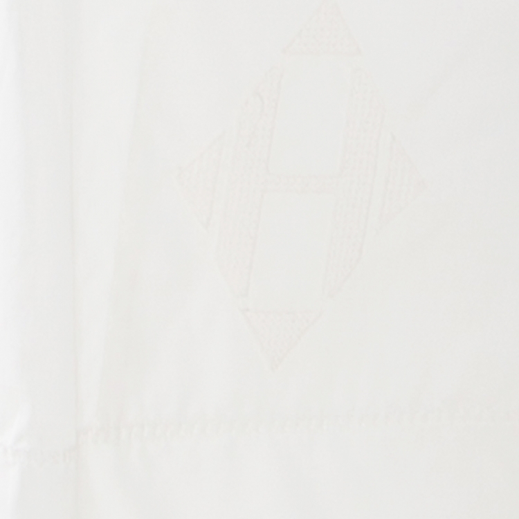 Pre Owned Hermes Off White Cotton Embroidered Pocket Detail Sleeveless Tunic Dress M