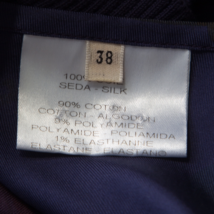 Pre Owned Hermes Dark Blue Pavois Flag Print Silk Halter Top and Trousers Set M
