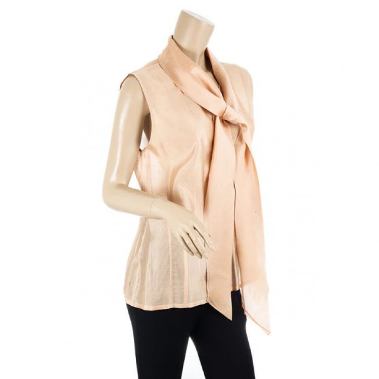 Pre Owned Hermes Front Tie Peach Top XL