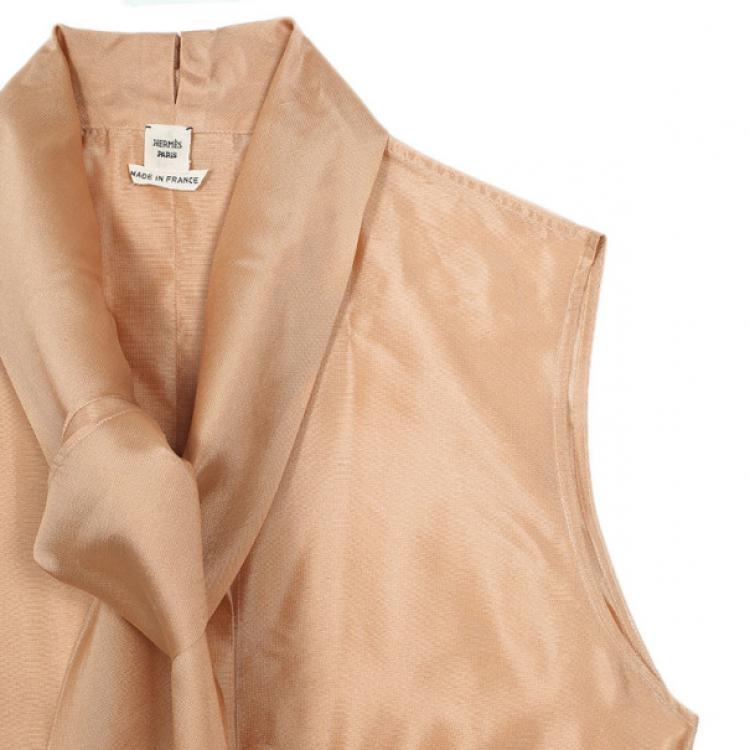 Pre Owned Hermes Front Tie Peach Top XL