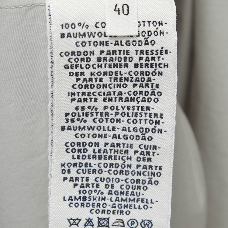 Pre Owned Hermes Grey Cotton Belted Shirt Dress M