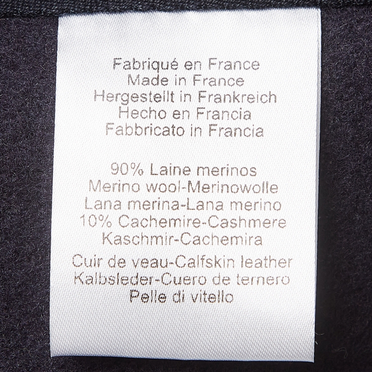 Pre Owned Hermes Navy Blue/Beige Wool Reversible Camail Poncho One Size