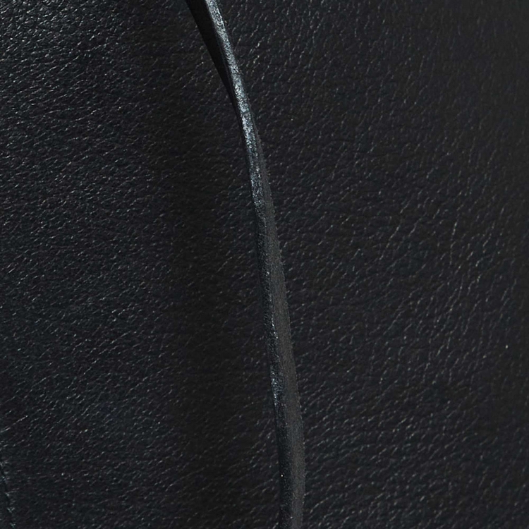 Pre Owned Hermes Black Leather Belted Back Open Vest L