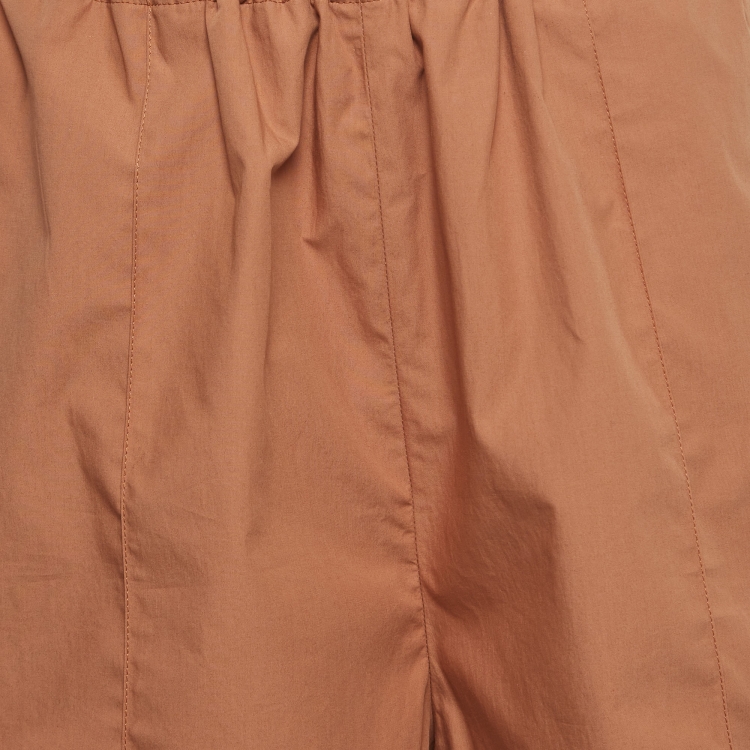 Pre Owned Hermes Brown Cotton Ruffled Waist Shorts M